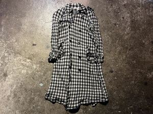 tao COMME des GARCONS 07AW ウール縮絨 チェックロングコート タオコムデギャルソン2007AW SS