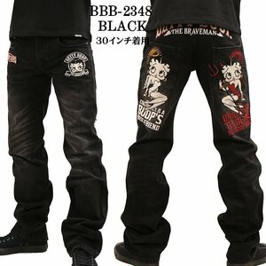 The BRAVE-MAN × BETTY BOOP ベティ ブープ 【定価￥22000＋税】 デニムパンツ BBB-2348 BLACK 38 インチ