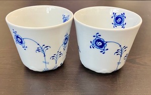 624■ロイヤルコペンハーゲン　ペアカップ　495　茶器