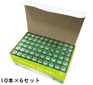 単3アルカリ乾電池 10本×6セット 電池 アルカリ 単三 60本 LA-T3X10 LAZOS 1.5V 単３電池単3 バッテリー 単3形 Lazos 防犯用品 でんち