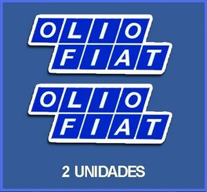 即納 オリオフィアット OLIO FIAT ブルー 100mm x 40mm 2枚セット ステッカー 《送料無料》