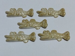 ◎ムツゴロウ ミニチュア 陶器 箸置き 5個セット 陶印(窯印):渉 置物 小物 焼き物