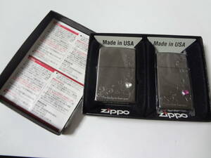 クローバー ハート スワロフスキー ブラックニッケル ペア ZIPPO CHP-BN 展示未使用品