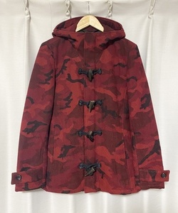 【AKM】定価99,000円 15AW SHORT DUFFLE COAT カモ柄 ショートダッフルコート レッド C029 WPE002 L