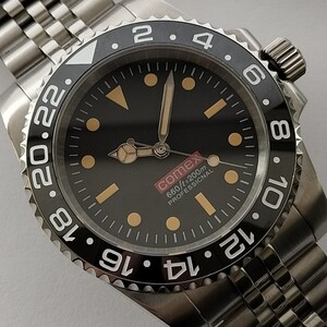 ☆1円〜☆ 新品 未使用 NH35 カスタム ヴィンテージ オマージュ MOD gmt 自動巻 レトロ ダイバー