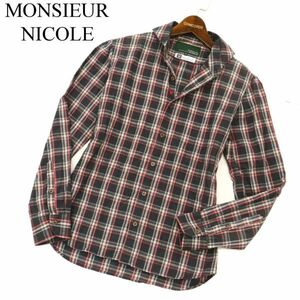 MONSIEUR NICOLE ムッシュ ニコル 通年 長袖 チェック★ シャツ Sz.46　メンズ　C3T06407_7#C