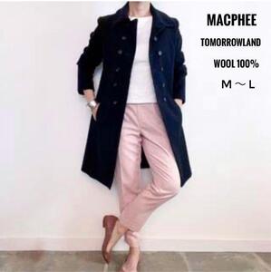 MACPHEE　 マカフィー　トゥモローランド　ウール　ダブル　チェスターコート　黒　M