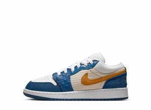 Nike GS Air Jordan 1 Low SE "French Blue/Chutney-White-Gym Red-Pearl White-Altitude Green" 22.5cm DR6960-400