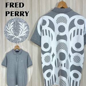 ☆入手困難☆ TAKAHASHI HIROKO for FRED PERR フレッドペリー × 高橋理子 コラボ バックプリント 月桂樹 鹿の子 半袖ポロ L 霜降り 古着