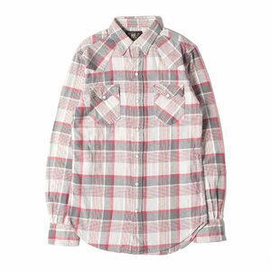 RRL ダブルアールエル シャツ サイズ:XS ウエスタン チェック 柄 ネルシャツ マゼンタ グレー トップス チェックシャツ アメカジ