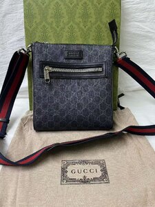 極美品 GUCCI グッチ ブラック メンズ 郵便バッグ ショルダーバッグ