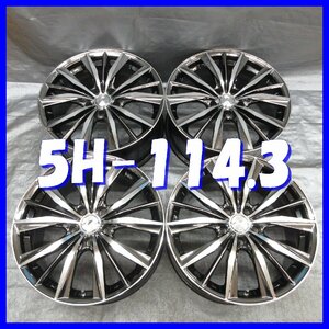 □送料無料 A2■ WEDS LEONIS WX ■ 18×8J+42 ■ 5H PCD114.3 ■ φ73 ◇ ４本 ◇ 黒っぽいスパッタリング系メッキ/ポリッシュ 1ピース