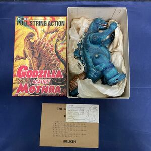 434/ ビリケン商会 GODZILLA AGAINST MOTHRA ブリキ製 ゼンマイ可動式 ゴジラ