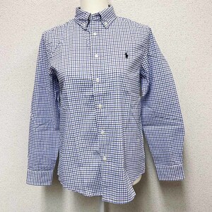 新品 POLO RALPH LAUREN ポロラルフローレン ギンガムチェックシャツ ボーイズMサイズ L.ブルー