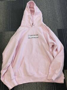 USED品・美品・Supreme シュプリーム Burberry バーバリー 22SS BOX LOGO フーディースウェットシャツ パーカー ピンク Lサイズ メンズ