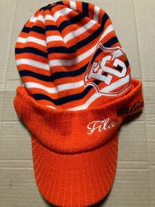 【FG FILA GOLF】フィラ・ゴルフ つば付きニットキャップ帽子 橙