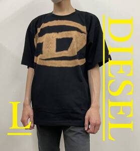 ディーゼル　Tシャツ　Ｌ　ビッグロゴ　ブリーチ　新品定価16.500　3124　A14872 0QKAS 9XX　T-BOXT-BLEACH BLACK 　コットン ジャージ　