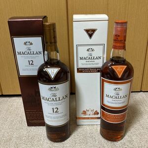 【未開封】サントリーThe MACALLANマッカラン12年(旧ボトル)&マッカラン1824 シエナ　700ml 43% 　箱付き　2本セット