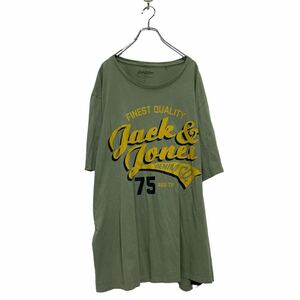 Jack&Jones 半袖 プリントTシャツ 5XL オリーブ ビッグサイズ クルーネック 古着卸 アメリカ仕入 a607-5412