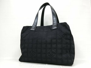 美品◆CHANEL シャネル◆ニュートラベルライン◆ナイロン カーフ レザー 本革◆トート ハンド バッグ◆ブラック G金具◆ココマーク◆A8450