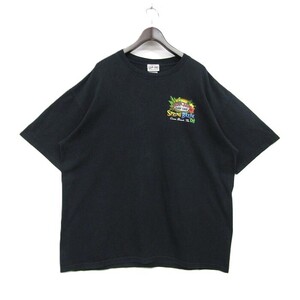 00s ビックサイズ 2X RON JON SURF SHOP プリント 半袖 丸首 Tシャツ オーバーサイズ ブラック ロンジョン 古着 ビンテージ 4JU0108