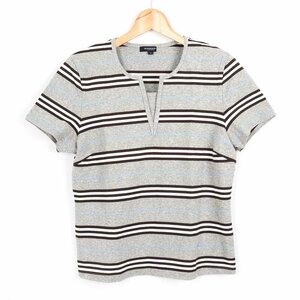 バーバリー カットソー Tシャツ 半袖 ストレッチ ボーダー トップス レディース 4サイズ グレー BURBERRY