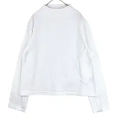 【スクロール】美品 ロンT 長袖 カットソー Tシャツ エンボス ホワイト L