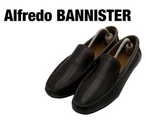 アルフレッドバニスター alfredoBANNISTER 25.5cm 41 レザー ブラウン ドライビングシューズ スリッポン カジュアル ビジネス 茶色 USED品