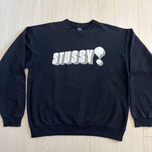 1円スタート Stussy ステューシー スウェット トレーナー メンズ古着 90年代 ビンテージ オールド XL ブラック