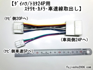 ダイハツ/トヨタ24P車用 車速&ステリモ&バックカメラ変換ハーネス(24P→5P・20Pに分岐) 　　(08541-K9049相当品)