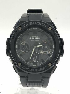 CASIO◆G-STEEL MULTI BAND 6/G-SHOCK/ソーラー腕時計/デジアナ/ラバー/BLK/BLK//