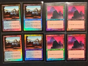 MTG【Foil】《シヴの浅瀬/Shivan Reef》[APC]4枚＋【Foil】《山/Mountain》［USG】4枚　セット