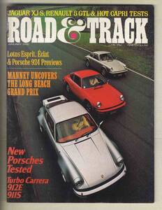 【c8549】76.1 ROAD&TRACK／ポルシェ912E/911S・ターボカレラ、ジャガーXJ-S、ブラックゴールド・カプリV-6、ルノー5 GTL、...　