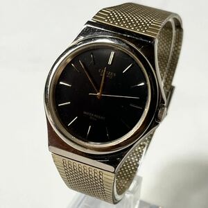 【実働】 CITIZEN T4-G02638 シチズン アナログ 3針 クオーツ 黒文字盤 フォーマル メンズ 腕時計 ウォッチ ゴールド 稼働品