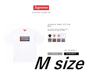 Supreme Intarsia Label S/S Top 白 M size