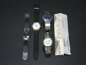 XD396◇ スウォッチ 1997 1998 1999 2009 クォーツ アナログ メンズ腕時計 取説付 / 計4点 / Swatch アクセサリー ファッション / 現状渡し