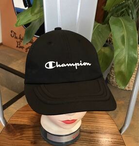 Champion／チャンピオン／ストラップバックキャップ／ブラック／フリーサイズ(表示57〜59㌢)
