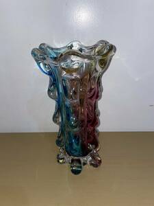 【No.353】ヴィンテージ　NARUMI　GLASS　fantasy　ナルミガラス　花瓶　グラデーション　インテリア　現状品