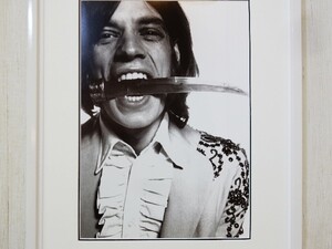 ミックジャガー/1968/アート ピクチャー 額装/Mick Jagger/ローリング・ストーンズ/Rolling Stones/ロック アイコン/ポートレイト/モノクロ