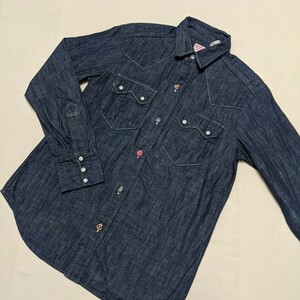 ☆WG81 DENIM & DUNGAREE デニム&ダンガリー 150 男の子 男子 長袖 シャツ 紺 ネイビー ソフトデニム