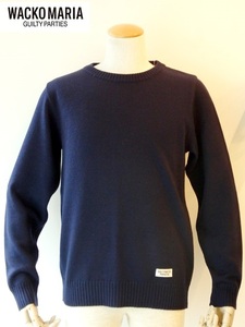 ワコマリア クルーネック セーター 新品/イタリア ゼニア ZEGNA BARUFFA SWEATER キャッシュウール 100 紺 ネイビー ニット サマーメンズ s