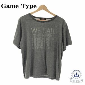 ☆美品☆ Game Type トップス Tシャツ 半袖 レディース グレー 文字入り 3L 901-2440 送料無料 古着