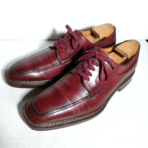 ★サントーニ Santoni★ Uチップ 6 1/2 バーガンディ ボルドー ドレスシューズ ビジネス 高級革靴 紳士靴 本革