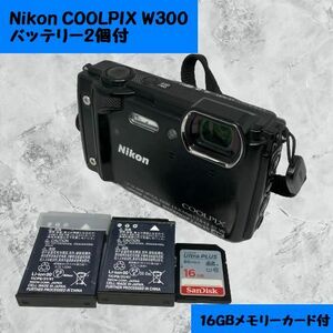 Nikon COOLPIX W300 ブラック 予備バッテリー付