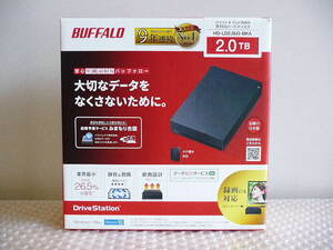 送料無料 美品 BUFFALO バッファロー 2TB 外付けハードディスク HD-LD2.0U3-BKA ♪ パソコン/テレビ録画/PS4対応 HD-LDU3-Aシリーズ 日本製