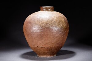 【善古堂】某有名オークション買入 時代物 備前焼 花瓶 備前大壺 花入 花生 和風インテリア 骨董品 古美術1025-268S01