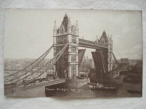 【絵葉書1枚】 Tower Bridge, London /M&L Ltd /NATIONAL SERIES No.1 /跳開橋可動橋橋梁史跡建造物都市建築 ヴィンテージ ハガキ 20-9