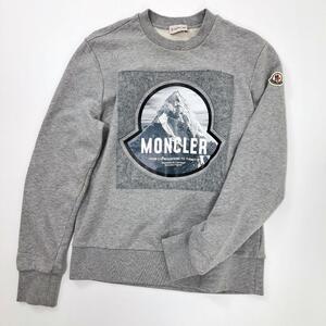 極美品★ MONCLER モンクレール 2021AW トレーナー スウェット ロゴ ワッペン S 正規品 マウンテン 山 近年モデル クルーネック トップス