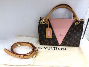 送料無料 美品 ルイヴィトン Louis Vuitton VトートBB M43967 2Wayバッグ モノグラム ブラウン ピンク ICチップ