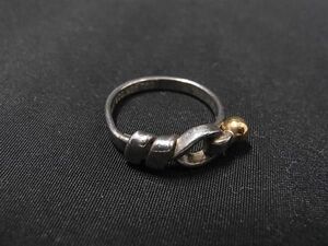 1円 TIFFANY＆Co ティファニー コンビ フック&アイ SV925×K18 750 18金 リング 指輪 アクセサリー 約10号 シルバー系×ゴールド系 AZ3366